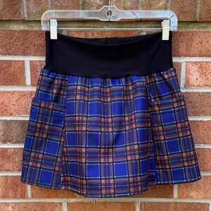Purple Rain Adventure Mini Skirt Blue and Orange Plaid size Small